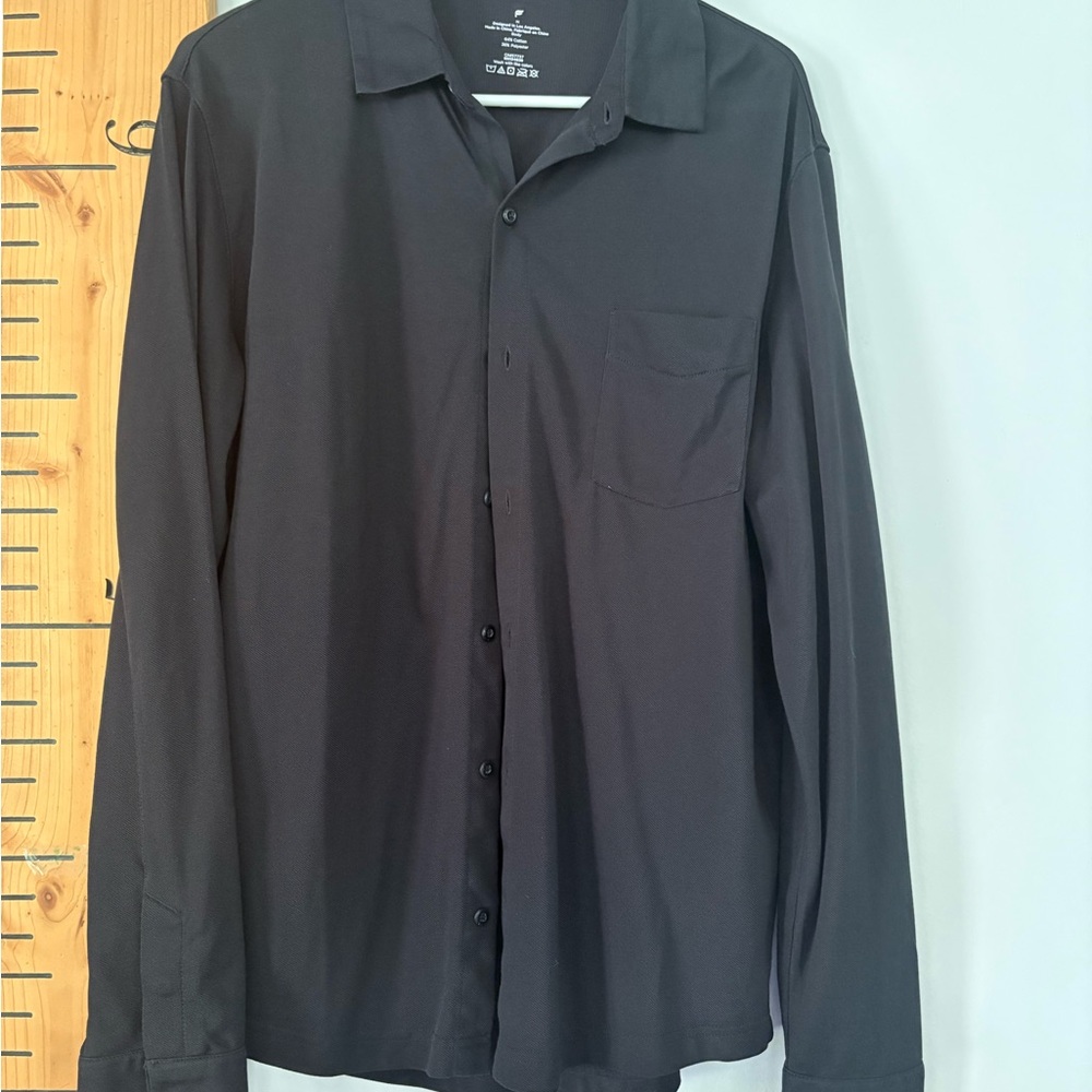 Fabletics Black Casual Button Down Shirt